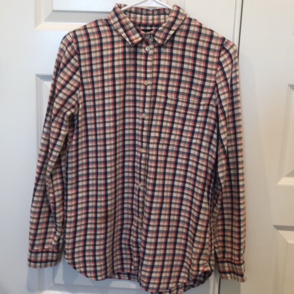 Madewell Flannel Slim Boyshirt Palma Plaid Small